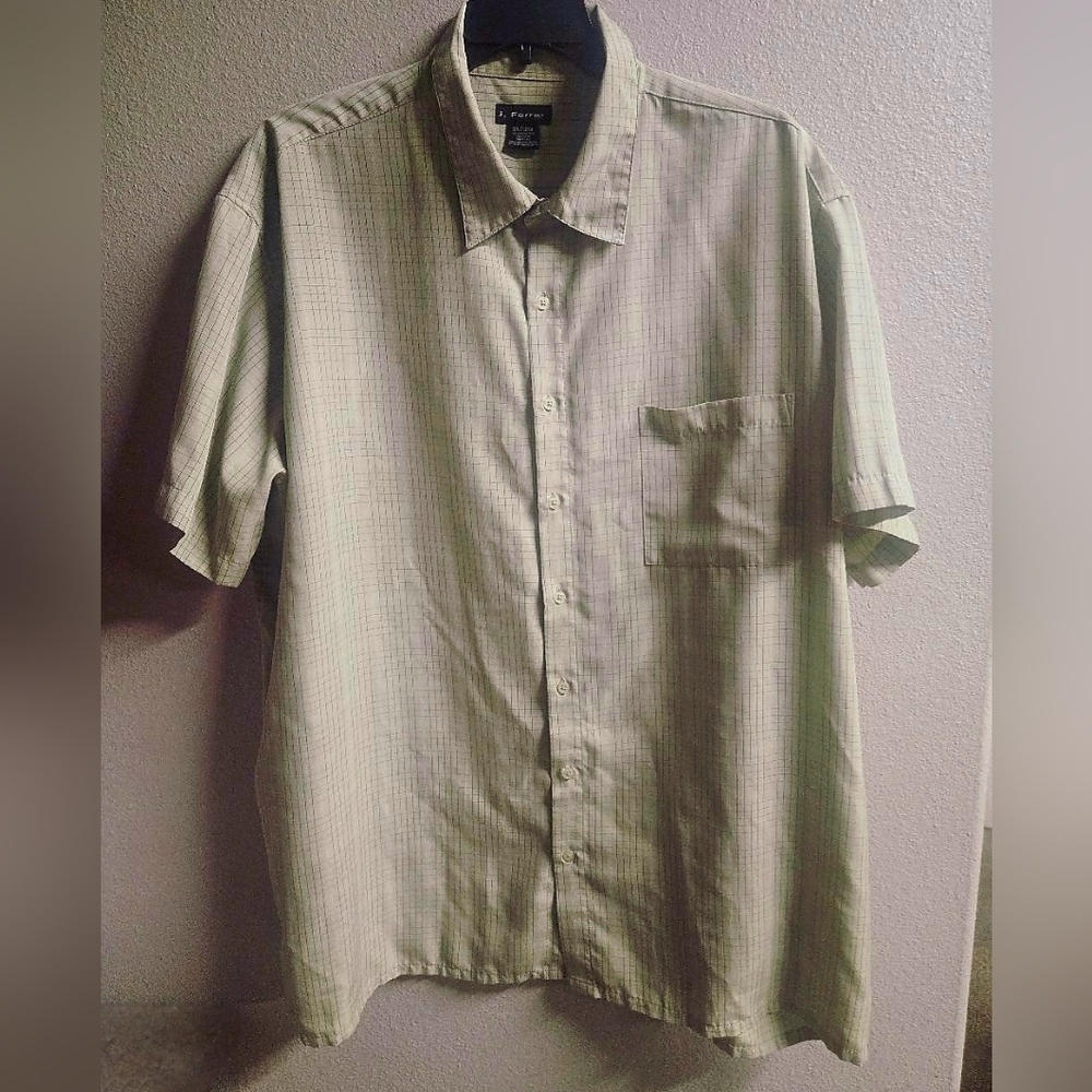 J.Ferrar Light Green Plaid Shirt